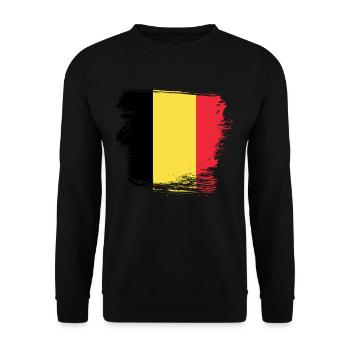 Belgium Flag - Unisex Sweatshirt - black - Front - Alina (178cm) & Michal (187cm)