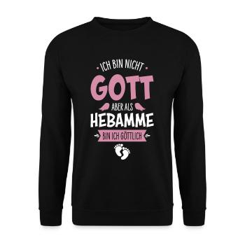 Midwife - Unisex Sweatshirt - black - Front - Alina (178cm) & Michal (187cm)