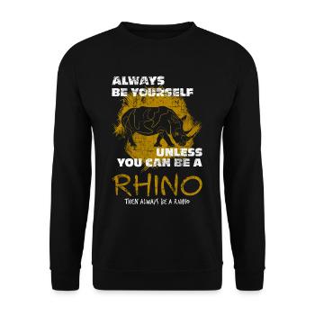 Rhinoceros - Unisex Sweatshirt - black - Front - Alina (178cm) & Michal (187cm)