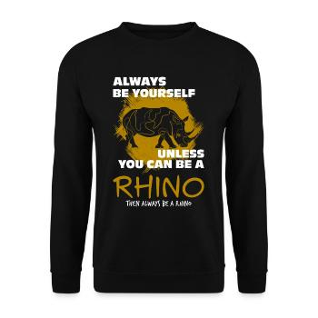 Rhinocéros - Sweat-shirt Unisexe - noir - Devant - Alina (178cm) & Michal (187cm)