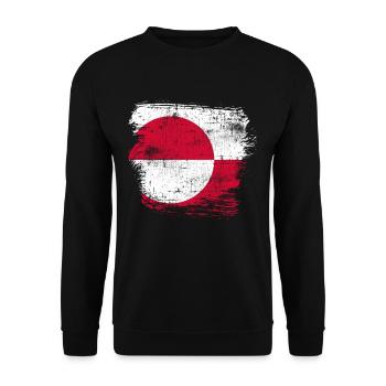Greenland Flag - Unisex Sweatshirt - black - Front - Alina (178cm) & Michal (187cm)