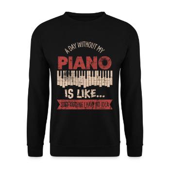 Klavier - Unisex Pullover - Schwarz - Vorne - Alina (178cm) & Michal (187cm)