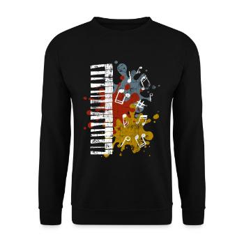 Klavier - Unisex Pullover - Schwarz - Vorne - Alina (178cm) & Michal (187cm)