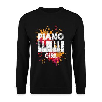 Piano fille - Sweat-shirt Unisexe - noir - Devant - Alina (178cm) & Michal (187cm)