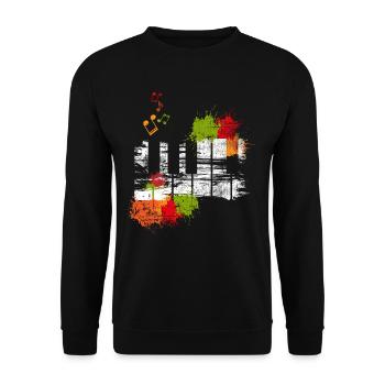 Klavier - Unisex Pullover - Schwarz - Vorne - Alina (178cm) & Michal (187cm)