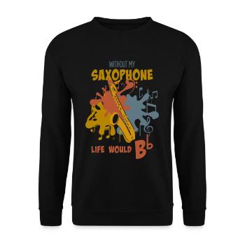 Saxofon - Unisex Pullover - Schwarz - Vorne - Alina (178cm) & Michal (187cm)