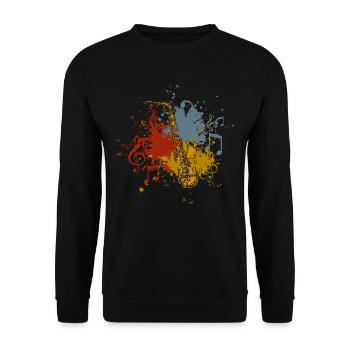 Saxophone rétro - Sweat-shirt Unisexe - noir - Devant - Alina (178cm) & Michal (187cm)