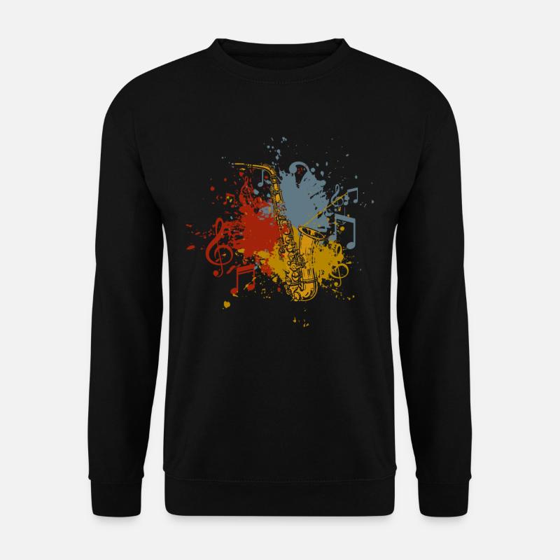 Saxophon retro - Unisex Pullover - Schwarz
