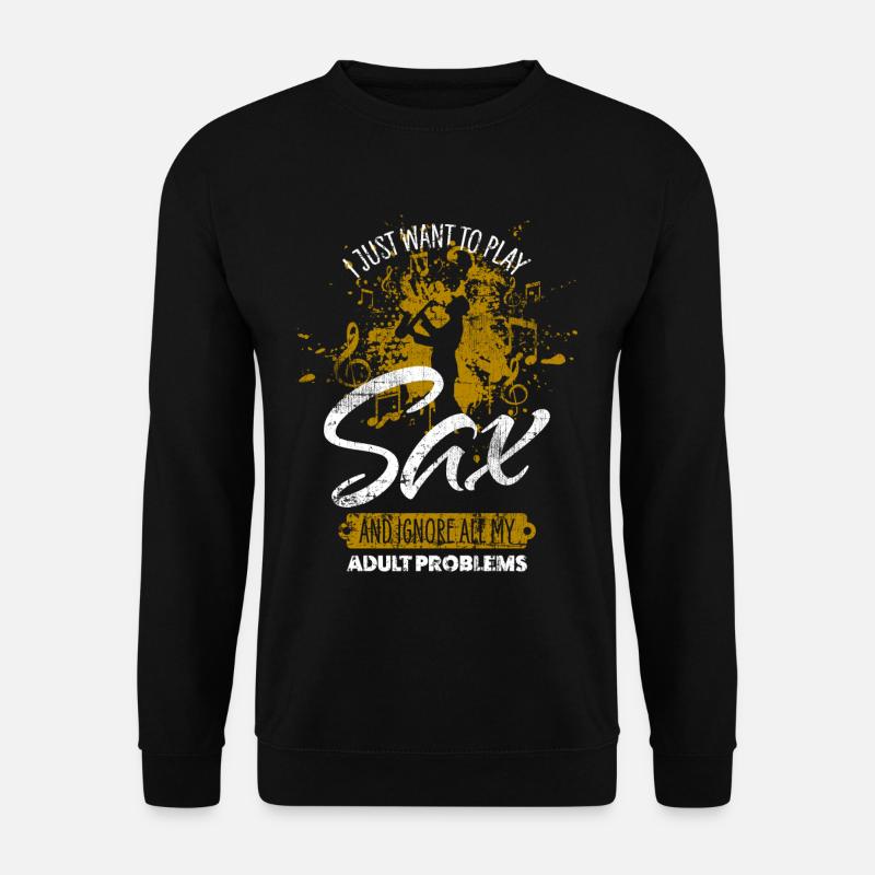 Saxofon - Unisex Pullover - Schwarz
