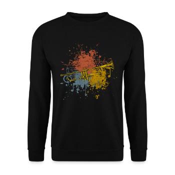 Trompete - Unisex Pullover - Schwarz - Vorne - Alina (178cm) & Michal (187cm)
