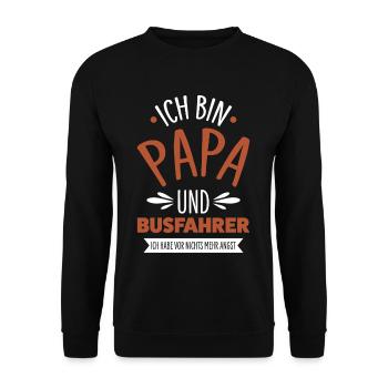Busfahrer Papa - Unisex Pullover - Schwarz - Vorne - Alina (178cm) & Michal (187cm)