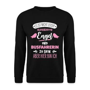Busfahrerin - Unisex Pullover - Schwarz - Vorne - Alina (178cm) & Michal (187cm)