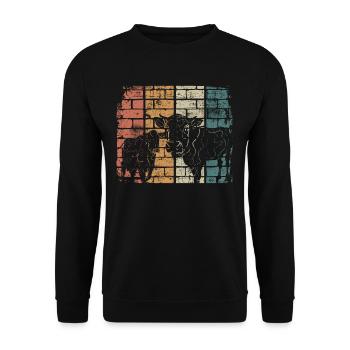 Vache Bauer - Sweat-shirt Unisexe - noir - Devant - Alina (178cm) & Michal (187cm)