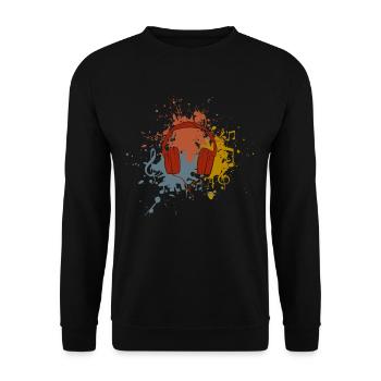 Headphones retro music - Unisex Sweatshirt - black - Front - Alina (178cm) & Michal (187cm)