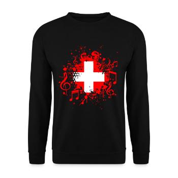 Musique suisse Suisse Drapeau - Sweat-shirt Unisexe - noir - Devant - Alina (178cm) & Michal (187cm)