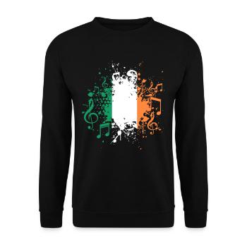 Irland Flagge Musik - Unisex Pullover - Schwarz - Vorne - Alina (178cm) & Michal (187cm)