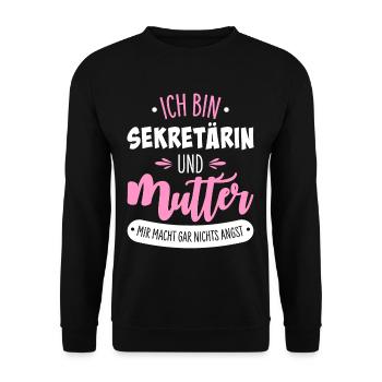 Sekretärin - Unisex Pullover - Schwarz - Vorne - Alina (178cm) & Michal (187cm)