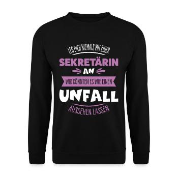 Sekretärin - Unisex Pullover - Schwarz - Vorne - Alina (178cm) & Michal (187cm)