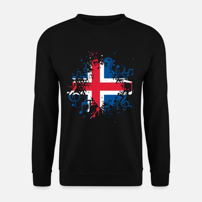 Island Flagge Musik - Unisex Pullover - Schwarz