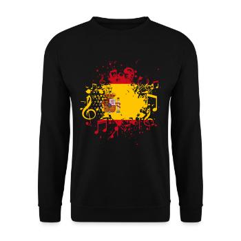 Spanien Flagge Musik - Unisex Pullover - Schwarz - Vorne - Alina (178cm) & Michal (187cm)