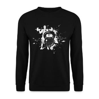 Weight training - Unisex Sweatshirt - black - Front - Alina (178cm) & Michal (187cm)