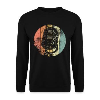 Mikrofon retro - Unisex Pullover - Schwarz - Vorne - Alina (178cm) & Michal (187cm)