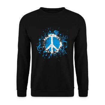Peace Musik Frieden - Unisex Pullover - Schwarz - Vorne - Alina (178cm) & Michal (187cm)