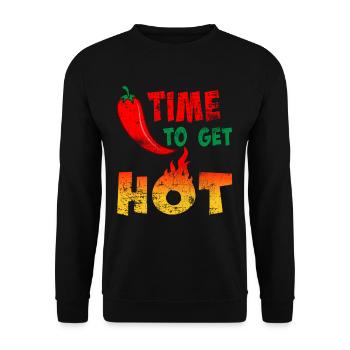 Chili Chilischote - Unisex Pullover - Schwarz - Vorne - Alina (178cm) & Michal (187cm)