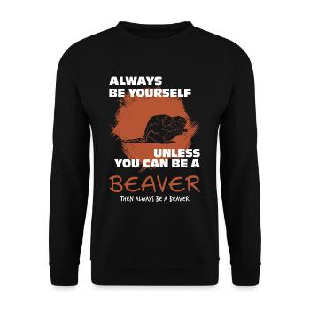 Biber - Unisex Pullover - Schwarz - Vorne - Alina (178cm) & Michal (187cm)