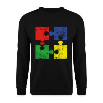 Puzzle - Unisex Sweatshirt - black - Front - Alina (178cm) & Michal (187cm)