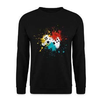 Zocken Gaming - Unisex Sweatshirt - black - Front - Alina (178cm) & Michal (187cm)