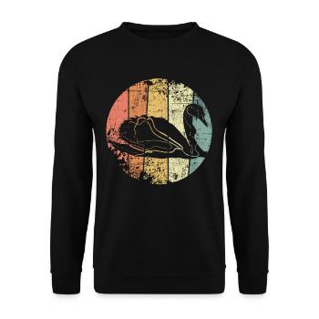 Schwan - Unisex Pullover - Schwarz - Vorne - Alina (178cm) & Michal (187cm)