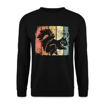 Eichhörnchen - Unisex Pullover - Schwarz - Vorne - Alina (178cm) & Michal (187cm)