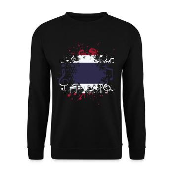 Thailand Flag Music - Unisex Sweatshirt - black - Front - Alina (178cm) & Michal (187cm)