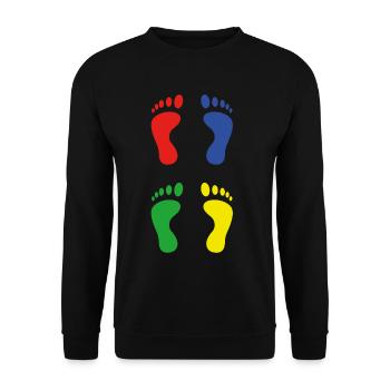 Fuß Fußabdruck - Unisex Pullover - Schwarz - Vorne - Alina (178cm) & Michal (187cm)