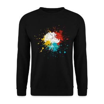 Baum - Unisex Pullover - Schwarz - Vorne - Alina (178cm) & Michal (187cm)