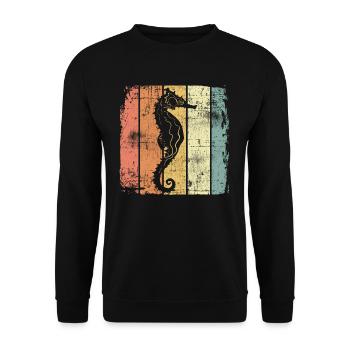 Sea horse - Unisex Sweatshirt - black - Front - Alina (178cm) & Michal (187cm)