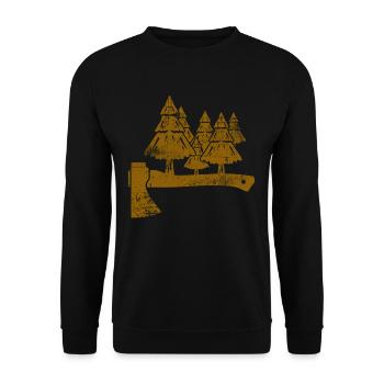 Holzfäller - Unisex Pullover - Schwarz - Vorne - Alina (178cm) & Michal (187cm)