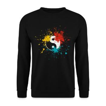 Yin Yang - Unisex Sweatshirt - black - Front - Alina (178cm) & Michal (187cm)