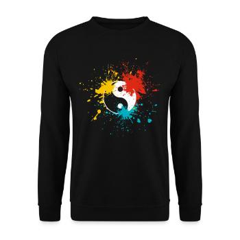 Yin Yang - Unisex Sweatshirt - black - Front - Alina (178cm) & Michal (187cm)