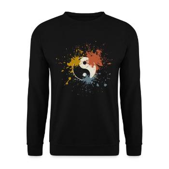 Yin and yang - Unisex Sweatshirt - black - Front - Alina (178cm) & Michal (187cm)