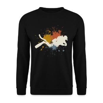 Taucher retro - Unisex Pullover - Schwarz - Vorne - Alina (178cm) & Michal (187cm)