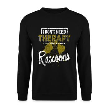 racoon - Unisex Sweatshirt - black - Front - Alina (178cm) & Michal (187cm)