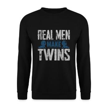 Papa jumeaux - Sweat-shirt Unisexe - noir - Devant - Alina (178cm) & Michal (187cm)
