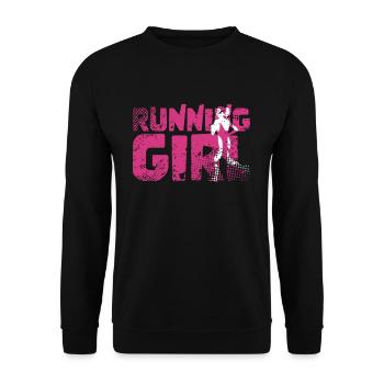 Runner running girl - Unisex Sweatshirt - black - Front - Alina (178cm) & Michal (187cm)