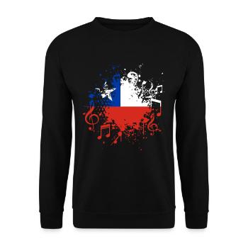 Chile Flagge Musik - Unisex Pullover - Schwarz - Vorne - Alina (178cm) & Michal (187cm)