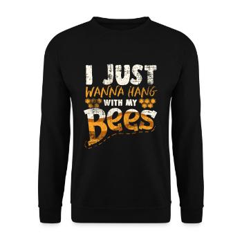 bees - Unisex Sweatshirt - black - Front - Alina (178cm) & Michal (187cm)