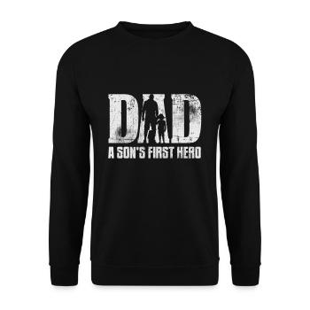 Papa - Unisex Pullover - Schwarz - Vorne - Alina (178cm) & Michal (187cm)