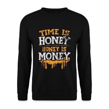 Imker Honig Biene - Unisex Pullover - Schwarz - Vorne - Alina (178cm) & Michal (187cm)