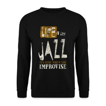 jazz - Sweat-shirt Unisexe - noir - Devant - Alina (178cm) & Michal (187cm)